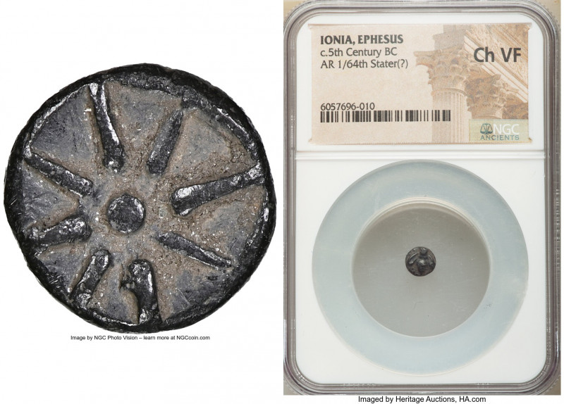 IONIA. Ephesus. Ca. 5th century BC. AR 1/64 stater or tetartemorion (6mm). NGC C...