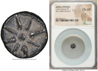 IONIA. Ephesus. Ca. 5th century BC. AR 1/64 stater or tetartemorion (6mm). NGC Choice VF. Milesian standard. Bee with curved wings, viewed from above ...