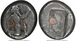 ACHAEMENID PERSIA. Xerxes II-Artaxerxes II (5th-4th centuries BC). AR quarter-siglos (15mm). NGC Fine. Sardes, ca. 400-340 BC. Persian king or hero, w...