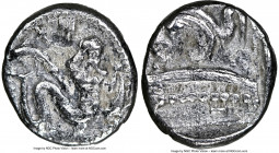 PHOENICIA. Aradus. Ca. 400-380 BC. AR diobol (11mm,1.49gm 6h). NGC XF 5/5 - 2/5. Persic standard. Half-length bust of marine deity (Ba'al Arwad) facin...