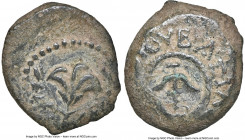 JUDAEA. Hasmoneans. Alexander Jannaeus (103-76 BC). AE prutah (15mm, 6h). NGC Choice VF. Jerusalem. Yehonatan the King (Paleo-Hebrew), lily / BAΣIΛEΩΣ...