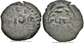 JUDAEA. Roman Procurators. Pontius Pilate (AD 26-36). AE prutah (15mm, 11h). NGC Choice Fine. Dated Regnal Year 17 of Tiberius (AD 30/1). TIBEPIOY KAI...
