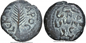 JUDAEA. Roman Procurators. Porcius Festus (AD 59-62). AE prutah (16mm, 2.38 gm, 11h). NGC Choice VF 4/5 - 4/5. Jerusalem, dated Regnal Year 5 of Nero ...