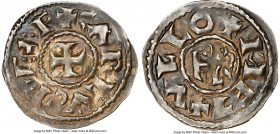 Carolingian. Charles the Bald (840-877) Immobilized Denier ND (860-c. 925) AU58 NGC, Melle mint, MG-1064, Dep-627. 1.68gm. 

HID09801242017

© 202...