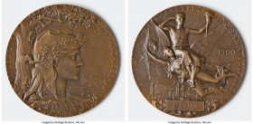 Republic bronze "Paris Universal Exposition" Medal 1900 UNC, 63.5mm. 80.63gm. By. JC Champlain. REPUBLIQUE FRANCAISE Capped head of Marianne right ben...