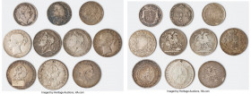 10-Piece Lot of Uncertified Assorted Issues, 1) James II 1/2 Crown 1687 - Fine, KM452. 32.1mm. 13.81gm 2) George IV 1/2 Crown 1823 - VF, KM688. 32.1mm...