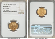 Victoria gold 1/2 Sovereign 1867 UNC Details (Cleaned) NGC, KM735.2, S-3860. AGW 0.1177 oz. 

HID09801242017

© 2020 Heritage Auctions | All Right...