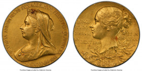 Victoria gold Specimen "Diamond Jubilee" Medal 1897 SP62 PCGS, BHM-3506, Eimer-1817b. 26mm. 12.97gm. By G. W. de Saulles. Matte finish. Ex. Duke of La...