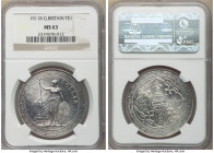 George V Trade Dollar 1911-B MS63 NGC, Bombay mint, KM-T5, Prid-21. Mint bloom whirling luster with lilac enhanced cloud-gray toning

HID09801242017...