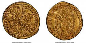 Venice. Antonio Venier gold Ducat ND (1382-1400) MS63 PCGS, Fr-1229 3.48gm. ANTO' • VЄNЄRIO | • S | • M | • V | Є | N | Є | T | I, St. Mark standing r...