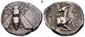 Ionia. Ephesos  circa 390-325 BC. Egdelos, magistrate. Tetradrachm AR