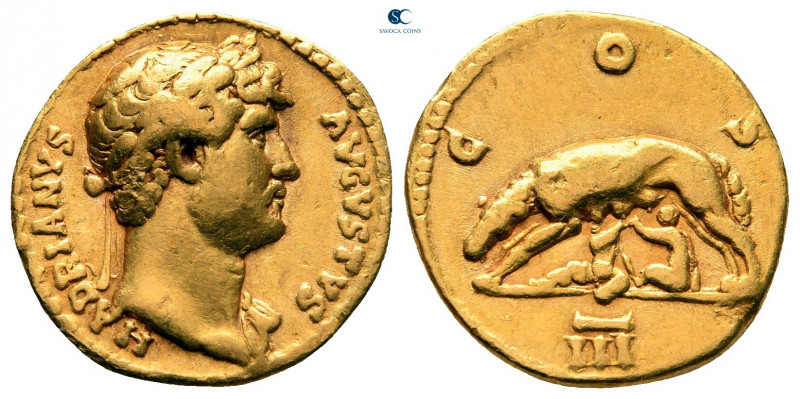 Hadrian AD 117-138. Struck AD 124-128. Rome
Aureus AV

17 mm, 6,92 g

HADRI...