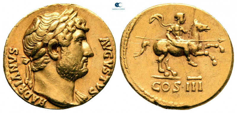 Hadrian AD 117-138. Struck AD 125-127. Rome
Aureus AV

17 mm, 6,61 g

HADRI...