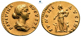 Faustina II AD 147-175. Struck AD 161. Rome. Aureus AV
