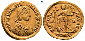 Valentinian III AD 425-455. Ravenna. Solidus AV