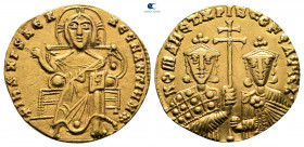 Constantine VII Porphyrogenitus, with Romanus I and Christopher AD 913-959. Struck circa AD 924-931. Constantinople. Solidus AV