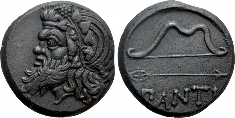 CIMMERIAN BOSPOROS. Pantikapaion. Ae (Circa 340-325 BC). 

Obv: Wreathed head ...