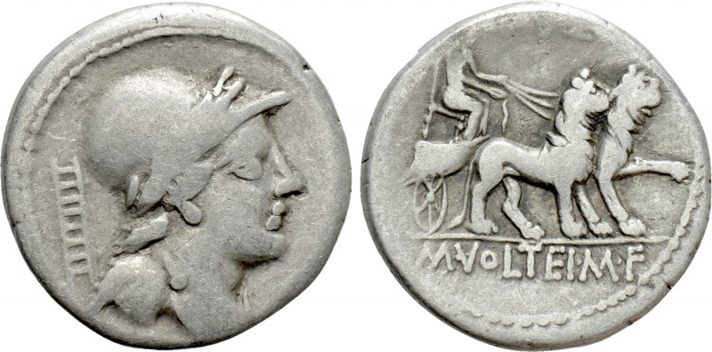 M. VOLTEIUS M. F. Denarius (78 BC). Rome. 

Obv: Helmeted, laureate and draped...