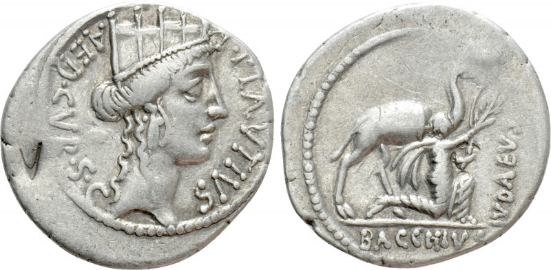 A. PLAUTIUS. Denarius (55 BC). Rome. 

Obv: A PLAVTIVS / AED CVR S C. 
Turret...