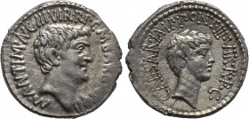 MARK ANTONY & OCTAVIAN. Denarius (41 BC). M. Barbatius Pollio, quaestor pro praetore. Ephesus