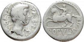 OCTAVIAN and L. CORNELIUS BALBUS (41 BC). Denarius. Mint moving with Octavian