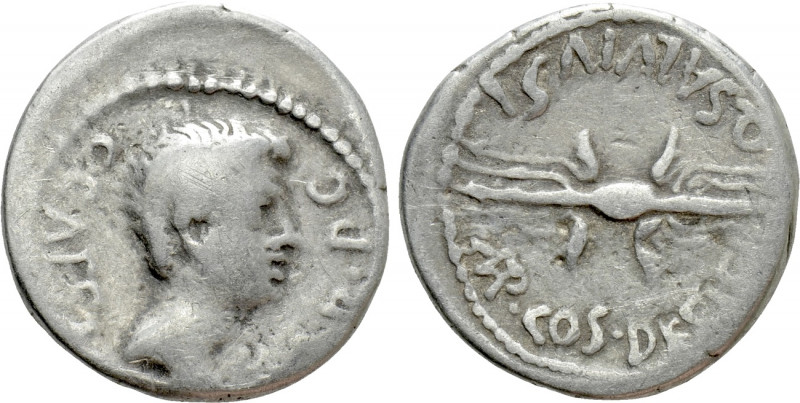 OCTAVIAN. Denarius (40 BC). Military mint traveling with Octavian in Italy; Q. S...