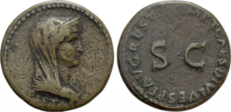 JULIA AUGUSTA (LIVIA) (Augusta, 14-29). Dupondius. Rome. 

Obv: PIETAS. 
Drap...