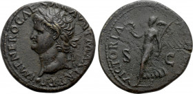 NERO (54-68). Dupondius. Lugdunum