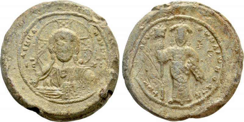 BYZANTINE LEAD SEALS. Constantine X Ducas (1059-1067). 

Obv: + ЄMMA NOVHΛ / I...