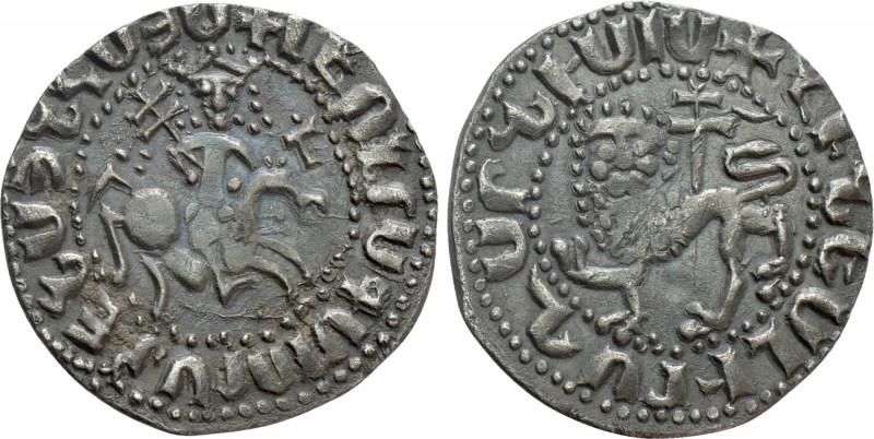 ARMENIA. Levon II (1270-1289). New Tram. 

Obv: Levon, with head facing and ho...