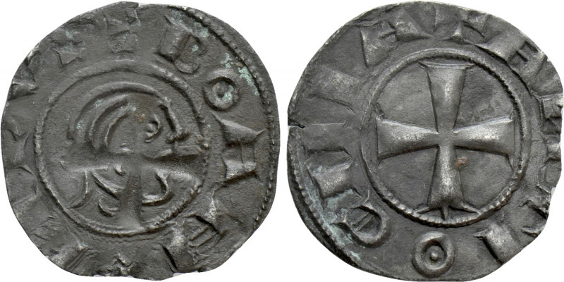 CRUSADERS. Antioch. Bohémond III (Minority, 1149-1163). BI Denier. 

Obv: + BO...