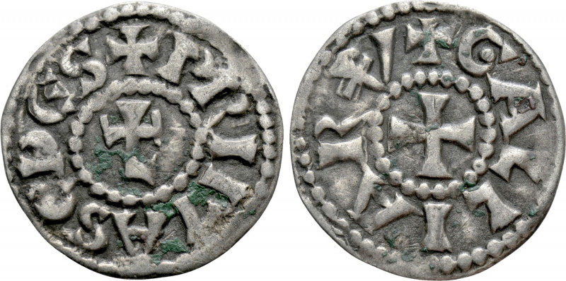FRANCE. Lyon. Archbishops. Denier (12th Century). 

Obv: + GALLIARV. 
Cross....