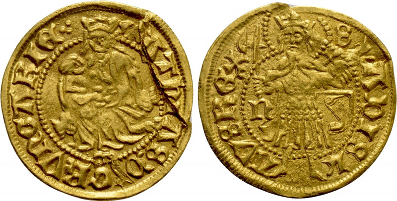 HUNGARY. Matthias I Corvinus (1458-1490). Goldgulden. Baia Mare. 

Obv: MATҺIA...