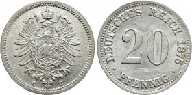 GERMANY. Frankfurt. Wilhelm I (1871-1888). 20 Pfennig (1875-C)