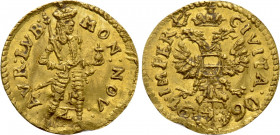 GERMANY. Lübeck. GOLD 1/4 Ducat (1690)