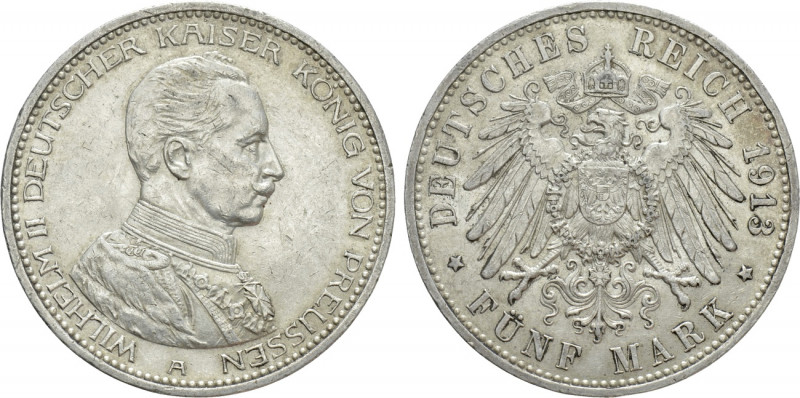 GERMANY. Prussia. Wilhelm II (1888-1918). 5 Mark (1913). Berlin. 

Obv: WILHEL...