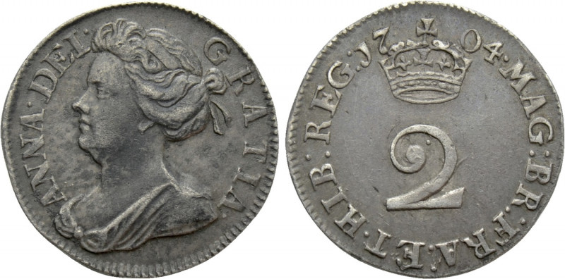 GREAT BRITAIN. Anne (1702-1714). 2 Pence (1704). 

Obv: ANNA DEI GRATIA. 
Dra...