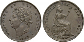 GREAT BRITAIN. Hanover. George IV (1820-1830). 1/3 Farthing (1827). London