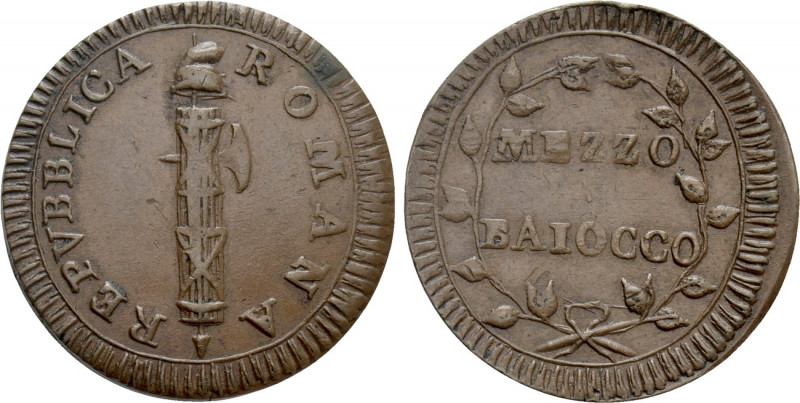 ITALY. Rome. Repubblica Romana (1798-1799). 1/2 Baiocco. 

Obv: REPUBBLICA ROM...