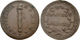 ITALY. Rome. Repubblica Romana (1798-1799). 1/2 Baiocco