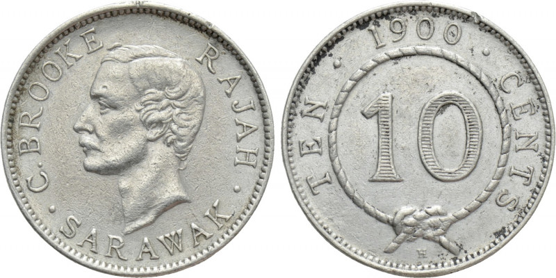 MALAYSIA (Sarawak). Charles Brooke (1868-1917). 10 Cents (1900-H). Birmingham. ...
