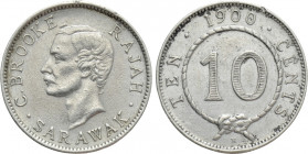 MALAYSIA (Sarawak). Charles Brooke (1868-1917). 10 Cents (1900-H). Birmingham