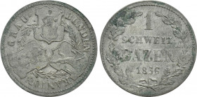 SWITZERLAND. Canton of Graubünden. 1 Batzen (1836)