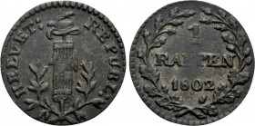 SWITZERLAND. Federal Republic (1798-1803). 1 Rappen (1802)