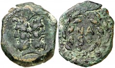 (s. II a.C.). Incierta Romano-Siciliana. As. (S. 1167 var. de Panormos) (CNG. II, 1690). 5,97 g. Escasa. MBC+/MBC.