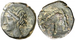 (s. III-II a.C.). Zeugitana. Cartago. AE 19. (S. 6523). 4,07 g. MBC/MBC-.