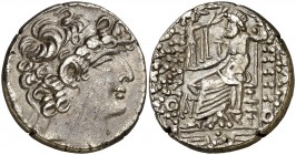 Imperio Seléucida. Filipo I, Filadelfos (95-75 a.C.). Antioquía ad Orontem. Tetradracma. (S. 7196 var) (CNG. IX, 1323). 15,22 g. Acuñación póstuma. MB...