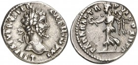 (198 d.C.). Septimio Severo. Denario. (Spink 6321) (S. 361) (RIC. 495). 3,10 g. MBC+.