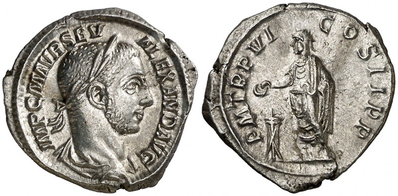 (227 d.C.). Alejandro Severo. Denario. (Spink 7899 var) (S. 325) (RIC. 70). 2,91...