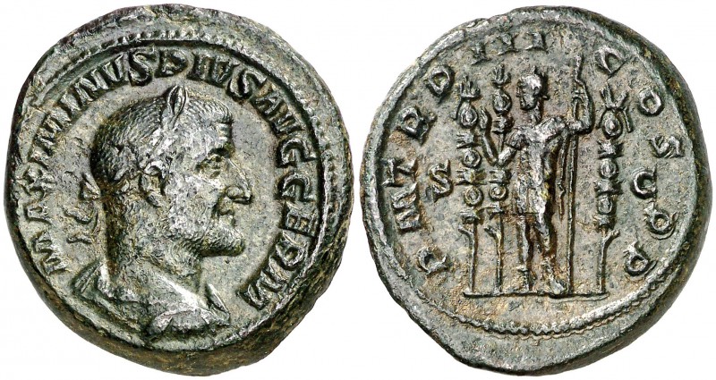 (237 d.C.). Maximino I. As. (Spink 8361) (Co. 68) (RIC. 39). 13,77 g. MBC+.